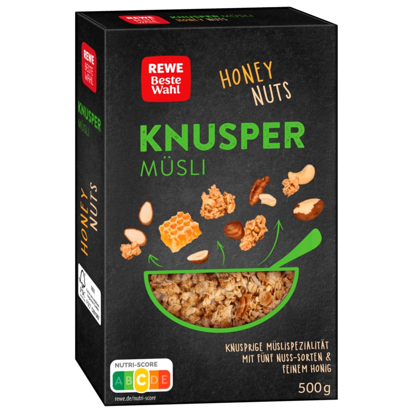 REWE Beste Wahl Knusper Müsli Honey Nuts 500g